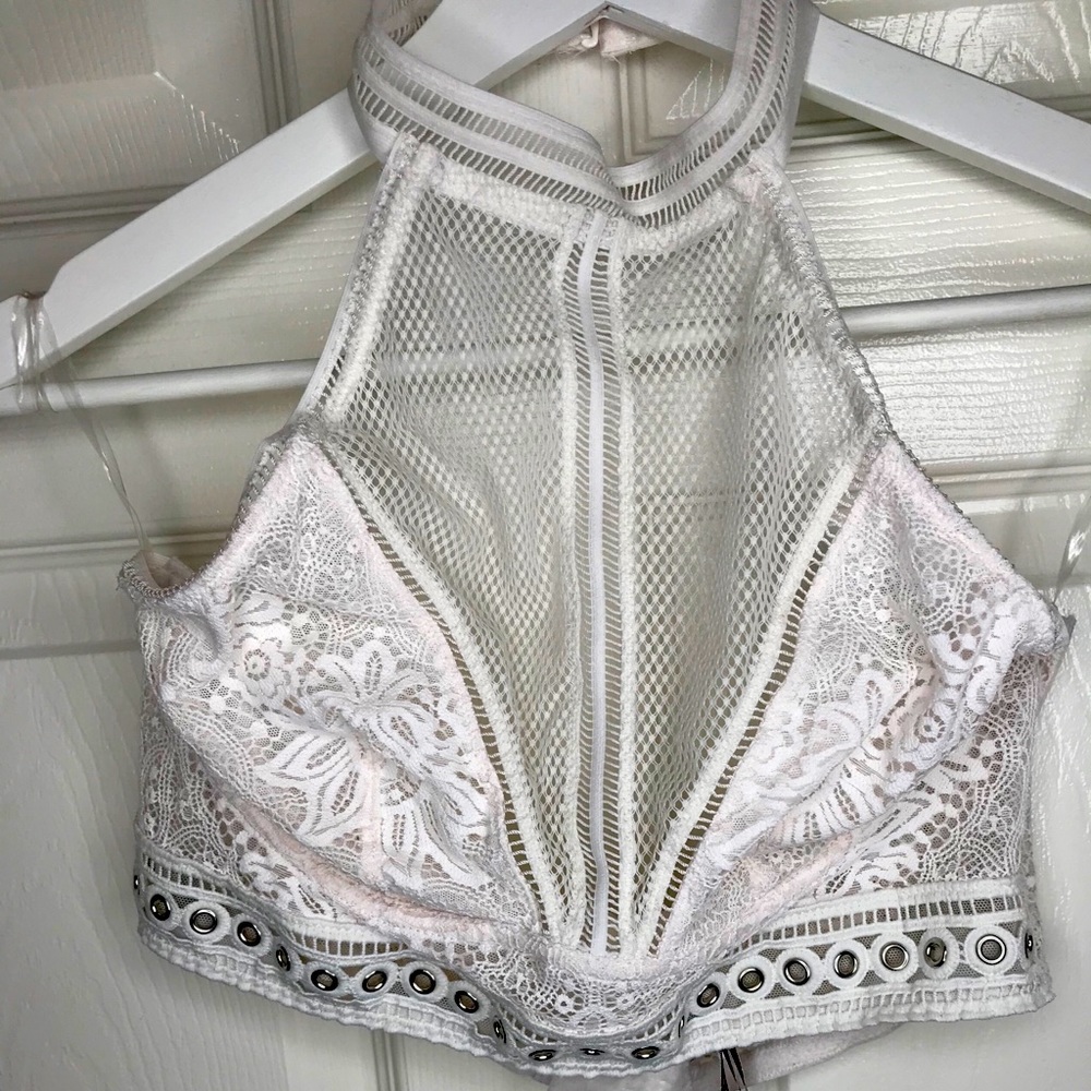 White Lace Crop Top